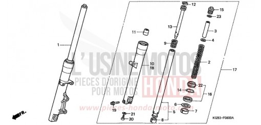 FOURCHETTE AVANT VT125CY de 2000